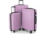 Suitline - Set Di 3 Valigie A Rotelle Valigia Rigida 4 Ruote Bagaglio A Mano Trolley E Valigia Da Stiva Valigia Espandibile Set Di Valigie Da Viaggio Valigia Rigida Abs, Tsa, Lilla