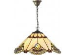 Casa Padrino Lampada A Sospensione Tiffany Multicolore Ø 40 X H. 93 Cm - Lampada A Sospensione Realizzata A Mano In 264 Parti