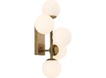 Casa Padrino Lampada Da Parete Colore Ottone Antico / Bianco 27 X 24 X H. 50 Cm - Lampada Da Parete Per Soggiorno