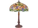 Casa Padrino Lampada Da Tavolo Tiffany Multicolore Ø 40 X H. 62 Cm - Lampada Sgabello Fatta A Mano