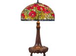 Casa Padrino Lampada Da Tavolo Tiffany Multicolore Ø 50 X H. 80 Cm - Lampada Sgabello Fatta A Mano