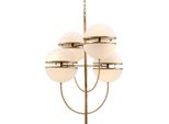 Casa Padrino Lampadario In Ottone Antico/Bianco Ø 81 X H. 107 Cm - Qualità Lusso