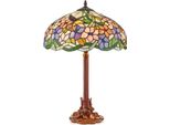 Casa Padrino Lampada Da Tavolo Tiffany Multicolore Ø 40 X H. 61 Cm - Lampada Sgabello Fatta A Mano