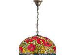 Casa Padrino Lampada A Sospensione Tiffany Multicolore Ø 50 X H. 95 Cm - Lampada A Sospensione Tiffany Realizzata A Mano In 1221 Parti