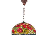 Casa Padrino Lampada A Sospensione Tiffany Multicolore Ø 50 X H. 85 Cm - Lampada A Sospensione Tiffany Realizzata A Mano In 1221 Parti