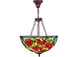 Casa Padrino Lampada A Sospensione Tiffany Multicolore Ø 40 X H. 110 Cm - Lampada A Sospensione Tiffany Fatta A Mano
