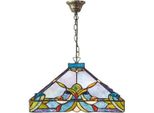 Casa Padrino Lampada A Sospensione Tiffany / Luce A Sospensione Colorata Ø 36 X H. 92 Cm - Lampada Tiffany Fatta A Mano