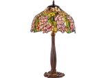 Casa Padrino Lampada Da Tavolo Tiffany Marrone / Multicolore Ø 40 X H. 62 Cm - Lampada Decorativa Realizzata A Mano In 576 Parti