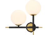 Casa Padrino Lampada Da Parete Nero / Oro / Bianco 35 X 17 X H. 35 Cm - Hotel & Restaurant Lamp