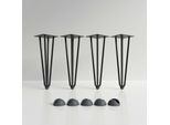 Mucola Gambe Del Tavolo Set Di 4 Gambe A Forcina Telaio Del Tavolo Pattini Del Tavolo Da Pranzo Gamba Del Tavolo - Nero 3 Puntoni 30CM