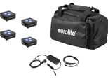 Eurolite Set 4X Akku Flat Light 3 Bw + Caricatore + Borsa Morbida