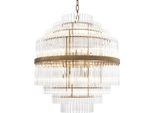 Casa Padrino Lampadario In Vetro Oro ø 60 X H. 62 Cm - Arredo Alberghiero
