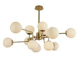 Casa Padrino Lampadario Oro/Bianco Ø 110 X H. 42,7 Cm - Lampadario Moderno Con Paralumi Rotondi In Vetro Smerigliato