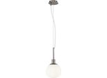 Casa Padrino Lampada A Sospensione Argento / Bianco Ø 15 X H. 30,5 Cm - Lampada A Sospensione Moderna