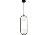 Casa Padrino Lampada A Sospensione Nero / Bianco 17 X 12 X H. 48 Cm - Lampada A Sospensione Moderna