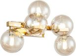 Casa Padrino Lampada Da Parete Di Design Color Oro/Ambra 38 X 23 X H. 24 Cm - Lampada Da Soggiorno Con Paralumi Sferici