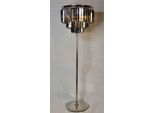Casa Padrino Lampada Da Terra Argento / Nero Ø 54 X H. 161 Cm - Lampada Da Terra Rotonda Con Vetro Di Cristallo