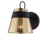 Casa Padrino Lampada Da Parete Oro Antico / Nero 17,5 X 23,5 X H. 16,5 Cm - Lampada Da Parete Moderna Con Paralume In Metallo Traforato