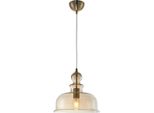 Casa Padrino Lampada A Sospensione Color Bronzo/Ambra Ø 29,7 X H. 29,9 Cm - Lampada A Sospensione Con Paralume Rotondo In Vetro