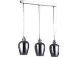 Casa Padrino 3 Lampada A Sospensione Argento/Grigio 70 X H. 100 Cm - Lampada A Sospensione Con Pendenti In Cristallo Pregiato