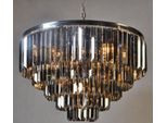Casa Padrino Lampadario Argento / Nero Ø 80 X H. 51 Cm - Collezione Luxury