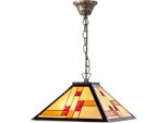 Casa Padrino Lampada A Sospensione Tiffany Nera / Multicolore 40 X 40 Cm - Lampada A Sospensione Realizzata A Mano In 64 Parti
