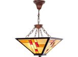 Casa Padrino Lampada A Sospensione Tiffany Multicolore 40 X 40 Cm - Lampada Fatta A Mano In 64 Parti
