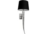 Casa Padrino Lampada Da Parete Di Design Argento / Nero 15 X 7 X H. 71 Cm - Lampada Da Parete Per Hotel E Ristoranti Con Paralume