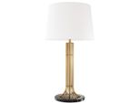 Casa Padrino Lampada Da Tavolo Oro / Nero / Bianco Ø 45 X H. 86 Cm - Lampada Di Design Con Paralume