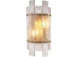 Casa Padrino Lampada Da Parete In Ottone Antico 19 X 10 X H. 40 Cm - Lampada Da Parete Con Vetro Soffiato A Mano