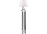 Casa Padrino Lampada Da Terra Argento / Nero / Bianco Ø 50,8 X H. 172,7 Cm - Lampada In Metallo Nobile Con Paralume In Pelle E Lino Di Alta Qualità - Qualità