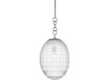 Casa Padrino Lampada A Sospensione Argento Ø 30,5 X H. 68,6 Cm - Lampada A Sospensione Con Paralume In Vetro A Forma Di Uovo - Lampada Da Soggiorno