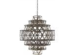 Casa Padrino Lampadario A Led In Ottone Anticato Ø 82 X H. 88,5 Cm - Lampadario Rotondo In Acciaio Inox - Qualità Eccellente