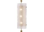 Casa Padrino Lampada Da Parete In Ottone Antico/Bianco 15,9 X 12 X H. 57,2 Cm - Lampada Da Parete Per Hotel E Ristoranti - Collezione Lusso