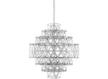 Casa Padrino Lampadario A Led Argento Ø 82 X H. 88,5 Cm - Lampadario Rotondo In Acciaio Inox - Qualità Eccellente