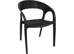 Sedie In Rattan Bolero Con Braccioli In Rattan Pp Nero 4 Pezzi