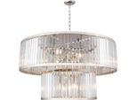 Casa Padrino Lampadario In Cristallo Argento Ø 90 X H. 50 Cm - Lampadario Per Hotel E Ristoranti - Qualità Lusso