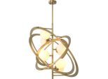 Casa Padrino Lampadario Di Design In Ottone Antico/Bianco 92 X 80 X H. 80 Cm - Qualità