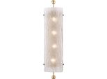 Casa Padrino Lampada Da Parete In Ottone Antico / Bianco 15,9 X 12 X H. 68,6 Cm - Hotel & Restaurant Wall Lamp - Qualità Lusso