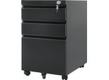 Piedistallo Mobile Per Ufficio Con Serratura Armadio Dati Per Ufficio Piedistallo Mobile Per Ufficio 3 Cassetti 39X64X50Cm Nero