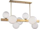 Casa Padrino Lampada A Sospensione A Led Colore Ottone Antico/Bianco 110,5 X 54 X H. 47 Cm - Collezione Luxury