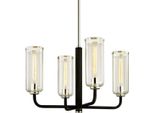 Casa Padrino Lampadario Nero / Argento 73 X 73 X H. 45,7 Cm - Lampadario Con Paralumi In Vetro