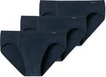 Slip Da Uomo Schiesser Confezione Da 3 Pezzi - Supermini, Rio Slip, Essentials, Cotone Stretch Blu Scuro L
