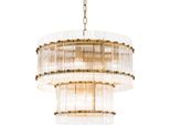 Casa Padrino Lampadario In Ottone Antico Ø 57 X H. 47 Cm - Lampadario Rotondo
