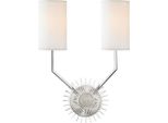 Casa Padrino, Applique Di Design Argento/Bianco 33,6 X 14,6 X H. 46,3 Cm - Qualità