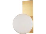 Casa Padrino Lampada Da Parete A Led Colore Ottone Antico / Bianco 19,1 X 16,5 X H. 32,4 Cm - Lampada Per Hotel E Ristoranti