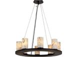 Casa Padrino Lampada A Sospensione Nero / Bianco Ø 63,5 X H. 19,1 Cm - Lampada A Sospensione Rotonda Con Paralumi In Marmo