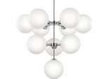 Casa Padrino Lampadario A Led Argento Ø 75,6 X H. 63,5 Cm - Lampadario Con Paralumi Sferici - Qualità