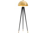 Casa Padrino Lampada Da Terra Oro / Nero Ø 50 X H. 165 Cm - Lampada Da Terra A Treppiede Con Paralume Rotondo In Metallo