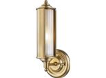 Casa Padrino Lampada Da Parete In Ottone Antico / Bianco 12,1 X 12,7 X H. 31,1 Cm - Collezione Luxury